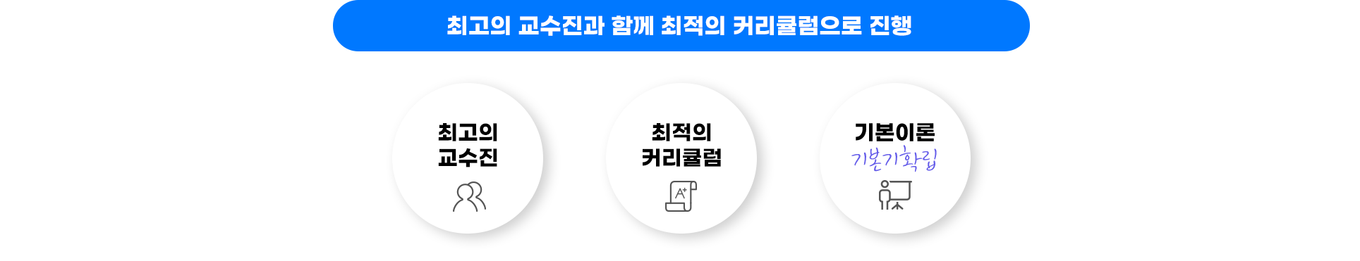 초고의 교수진과 함께 최적의 커리큘럼으로 진행
